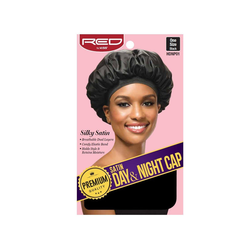 RED BY KISS | Satin Day & Night Cap Black - HDNP01 | Hair to Beauty.