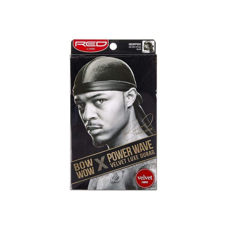 RED BY KISS | Bow Wow X Power Wave Velvet Luxe Durag Black | Hair to Beauty.