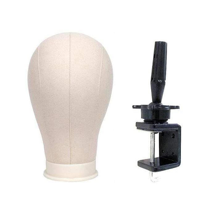BE U | Canvas Block Mannequin Head & Holder | Hair to Beauty.