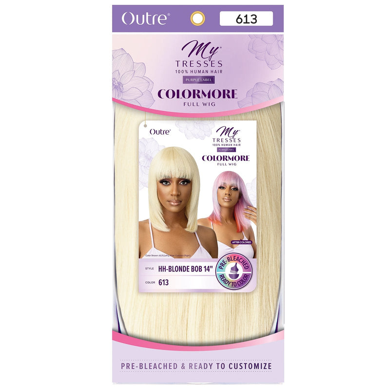 BLONDE BOB 14" | Outre Mytresses Purple Label Color More Human Hair Full Wig | Hair to Beauty.