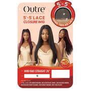 HHB-YAKI STRAIGHT 26" | Outre Human Hair Blend 5X5 Lace Closure Wig