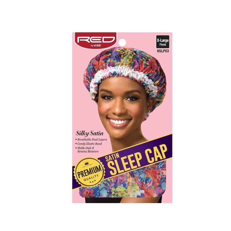 RED BY KISS | Satin Sleep Cap X-Large Floral - HSLP03 | Hair to Beauty.