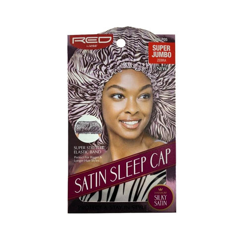 RED BY KISS | Satin Sleep Cap Super Jumbo Zebra - HSLP05 | Hair to Beauty.