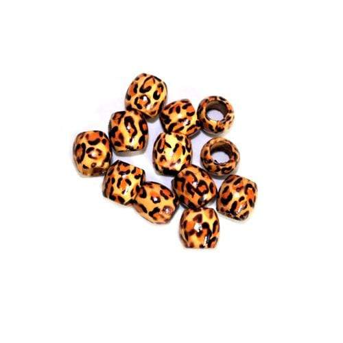 BF010 | Leopard Print Wooden Beads | Hair to Beauty.