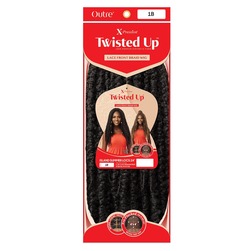 ISLAND SUMMER LOCS 24″ | Outre X-Pression Twisted Up Synthetic 4X4 Lace Front Braid Wig | Hair to Beauty.