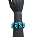 B0198 | Stretchy Blue Shell Bar and Beads Bracelet | Hair to Beauty.