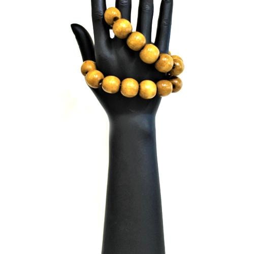 B0204 | Big Brown Wooden Bead Bracelet | Hair to Beauty.