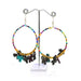 E0756 | Multi-Colored Beaded Hoop Earrings with Ribbons | Hair to Beauty.