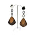 E0769 | Silver Dangly Two-Tone Light Brown Wooden Earrings | Hair to Beauty.
