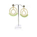 E0772 | Gold Double Textured Hoop with Lime Green Gems Earrings | Hair to Beauty.