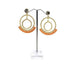 E0774 | Gold Double Textured Hoop with Orange Gems Earrings | Hair to Beauty.