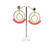 E0775 | Gold Double Textured Hoop with Pink Gems Earrings | Hair to Beauty.