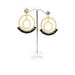 E0777 | Gold Double Textured Hoop with Black Gems Earrings | Hair to Beauty.