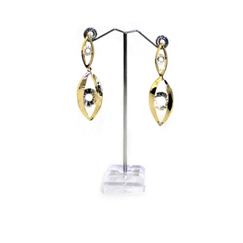 E0844 | Dangling Gold Pods with Crystal Earrings | Hair to Beauty.