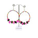 E0847 | Retro Beads Hoop Earrings with Pink Crystal | Hair to Beauty.