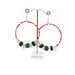 E0848 | Retro Beads Hoop Earrings with Aqua Crystal | Hair to Beauty.