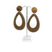 E0857 | Brown Wooden Teardrop Earrings | Hair to Beauty.