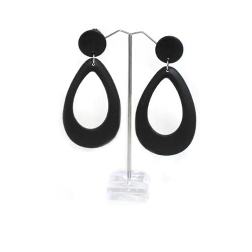 E0859 | Black Wooden Teardrop Earrings | Hair to Beauty.