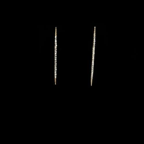 E0870 | Long Gold Rhinestone Bar Drop Earring | Hair to Beauty.