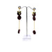 E0901 | Gold Earrings with Dangling Red Marble Discs | Hair to Beauty.