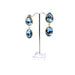 E0923 | Gold Trimming Double Aqua Crystal Droplet Earrings | Hair to Beauty.