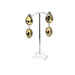 E0932 | Silver Trimming Double Yellow Crystal Droplet Earrings | Hair to Beauty.