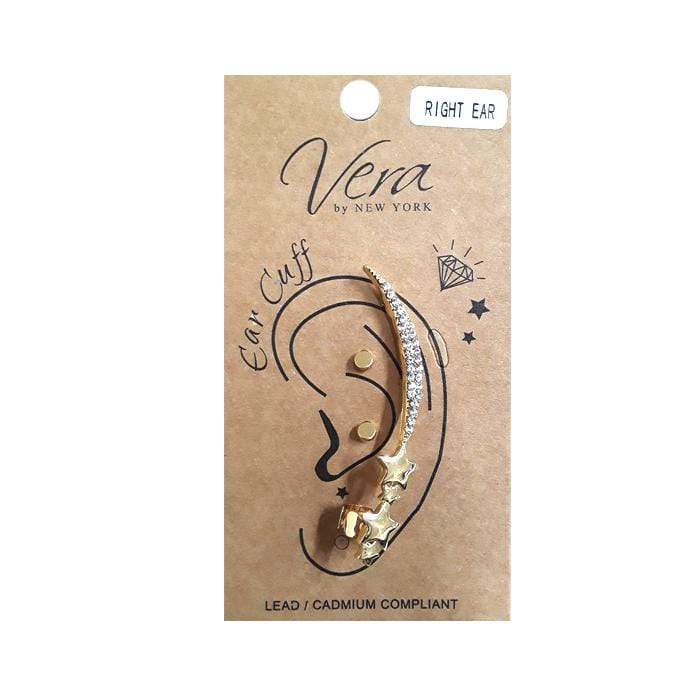 EC0008 | Gold Shooting Star Ear Cuff & Gold Stud Earrings Set | Hair to Beauty.