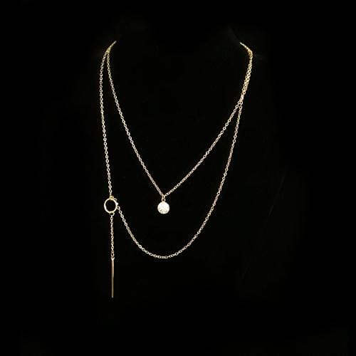 N0095 | Gold Layered Lariat Necklace | Hair to Beauty.