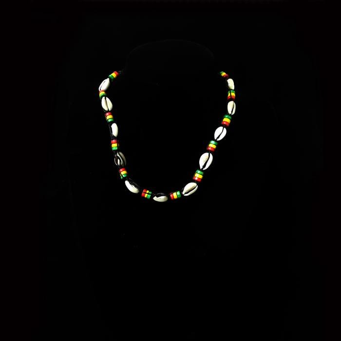 N0096 | Rasta Cowrie Shell and Wooden Beads Necklace | Hair to Beauty.