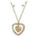 S0005 | Gold Hearts Within Rhinestone Hearts Necklace & Stud Earrings Set | Hair to Beauty.