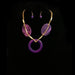 S0144 | Purple Wooden Statement Necklace & Earring Set | Hair to Beauty.