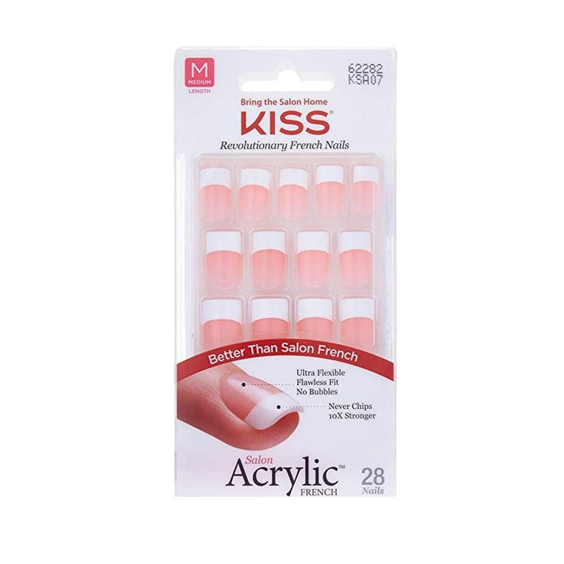 KISS | Salon Acrylic French Nails KSA07 Medium | Hair to Beauty.