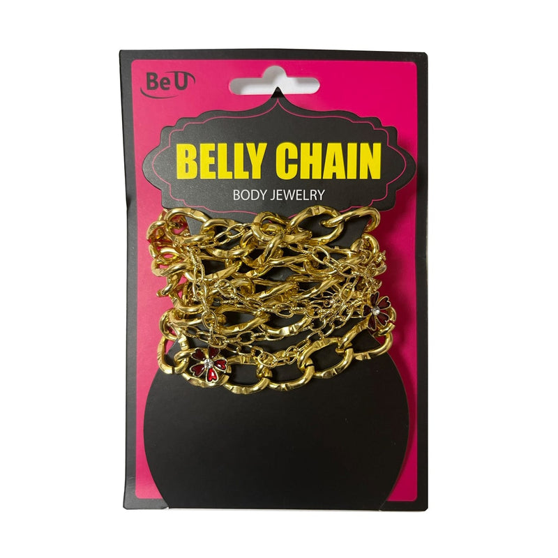 BE U | Big Belly Chain Body Jewelry Red Flowers - Hair to Beauty.