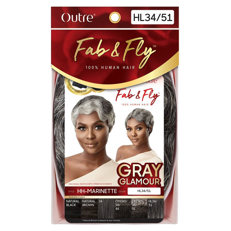 MARINETTE | Outre Fab & Fly Gray Glamour Unprocessed Human Hair Wig | Hair to Beauty.