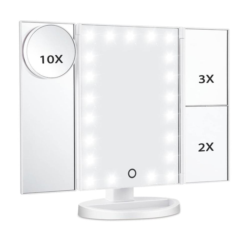 BE U | Tri-Fold LED Makeup Mirror | Hair to Beauty.