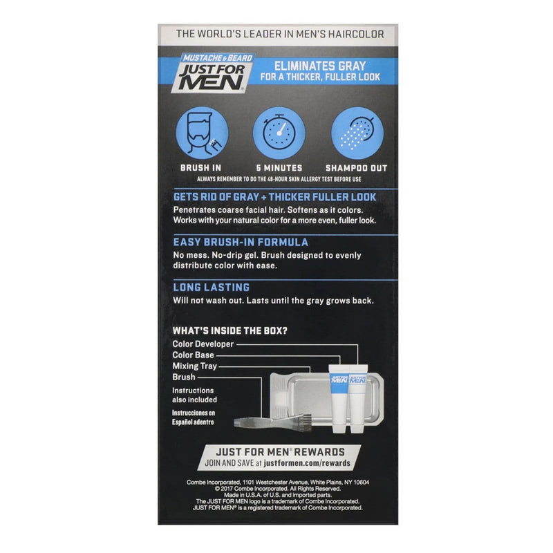 JUST FOR MEN | Mustache and Beard Brush-In Color Gel | Hair to Beauty.