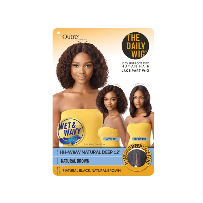 HH-W&W NATURAL DEEP 12″ | Outre The Daily Unprocessed Human Hair Lace Part Wig | Hair to Beauty.
