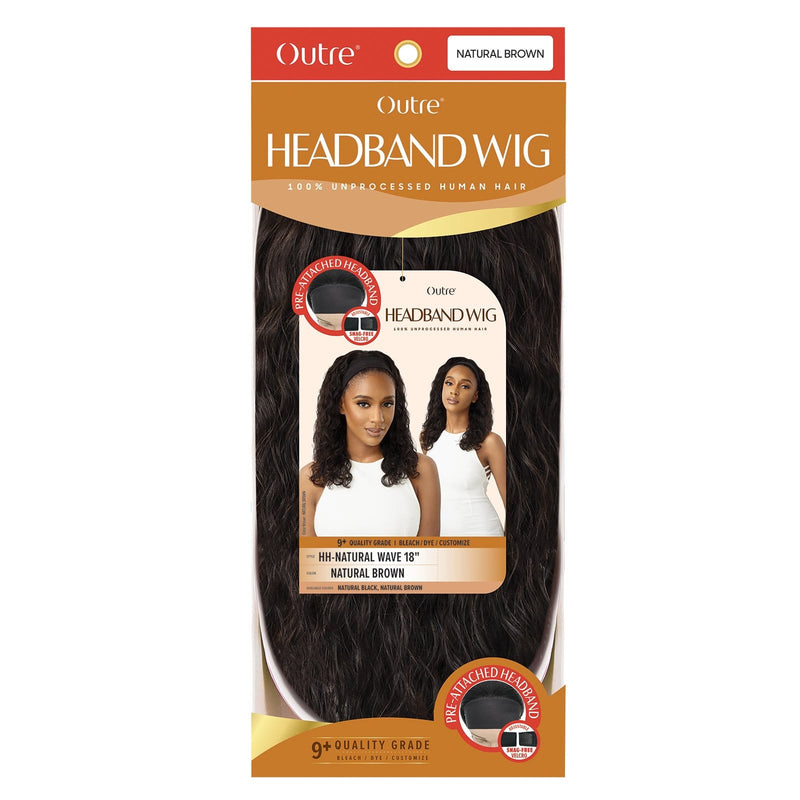 NATURAL WAVE 18" | Outre Human Hair Headband Wig | Hair to Beauty.