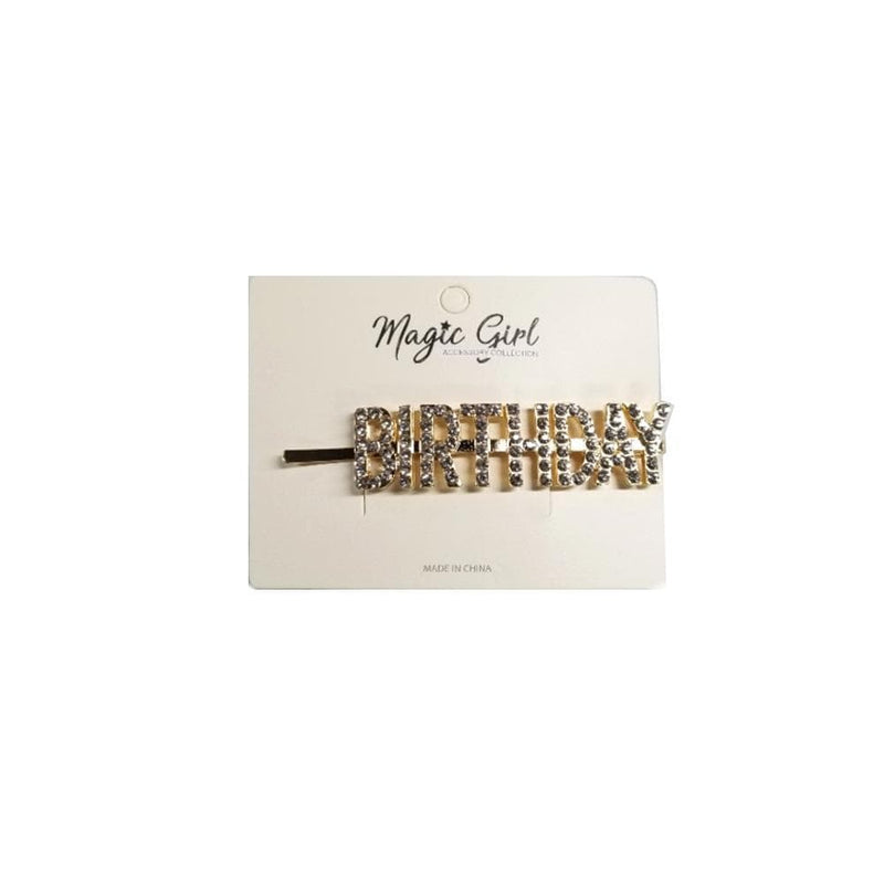 BIRTHDAY | Rhinestone Hair Pin Gold | Hair to Beauty.