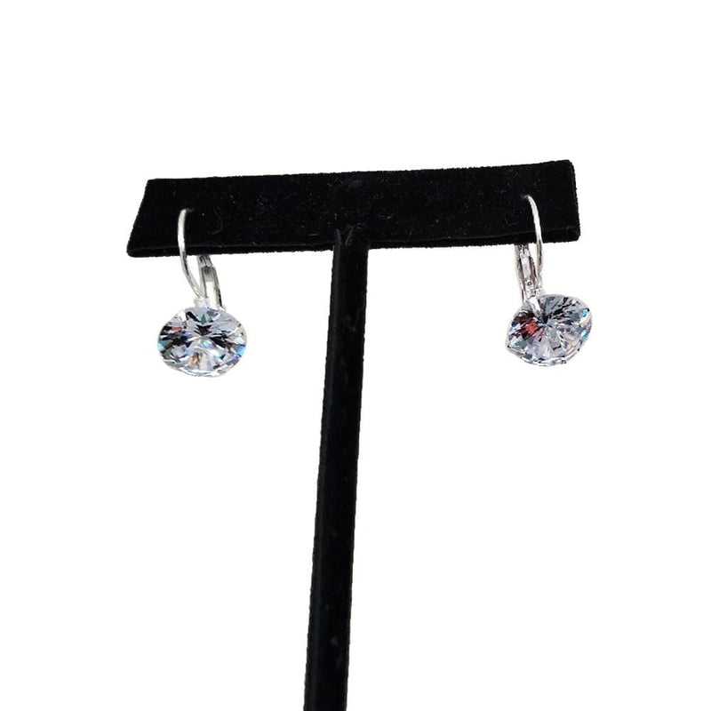 E1003 | Silver Clear Rhinestone Clip-On Earrings | Hair to Beauty.