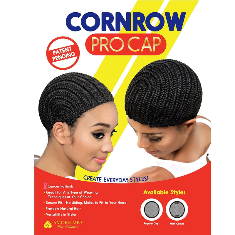 STRAIGHT BACK CORNROW CAP WITH COMBS | Synthetic Pro Cap | Hair to Beauty.