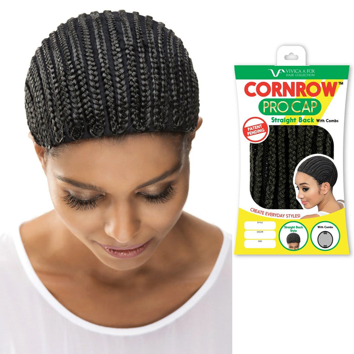 STRAIGHT BACK CORNROW CAP WITH COMBS | Synthetic Pro Cap | Hair to Beauty.