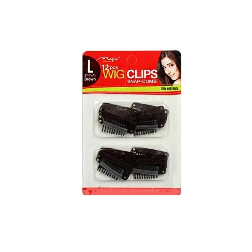 Magic Collection 12pcs Wig Clips Small Brown