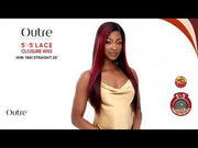 HHB-YAKI STRAIGHT 26" | Outre Human Hair Blend 5X5 Lace Closure Wig